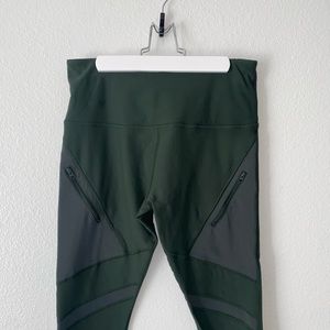 LORNA JANE Dark Green FL Mesh Leggings